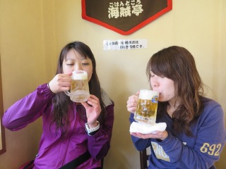 ビール飲んで幸せ～