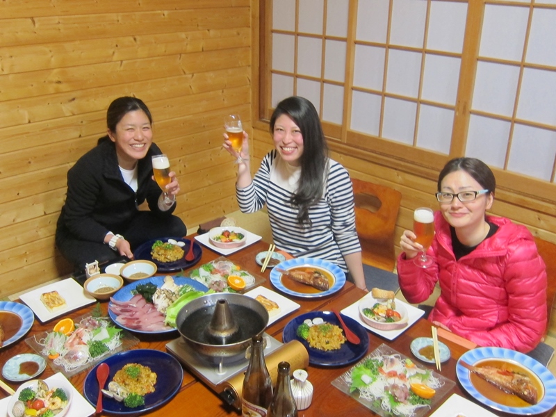 民宿いおりのお夕飯。