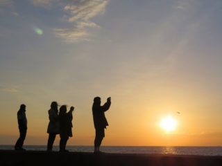 最高の夕陽だね