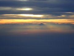 帰りの飛行機からの富士山