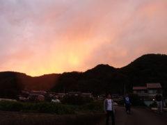 燃えるような夕陽