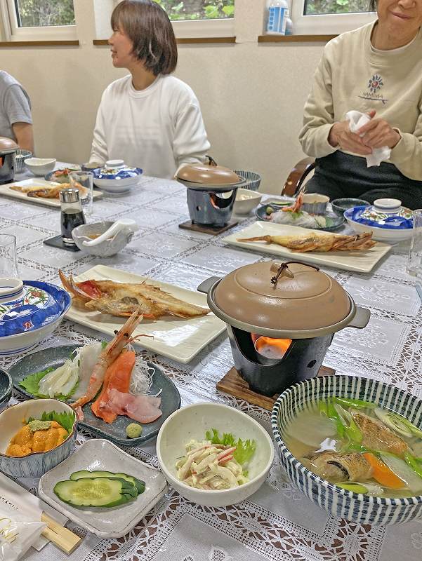 民宿よね丸ご飯@北海道知床羅臼ダイビングツアー