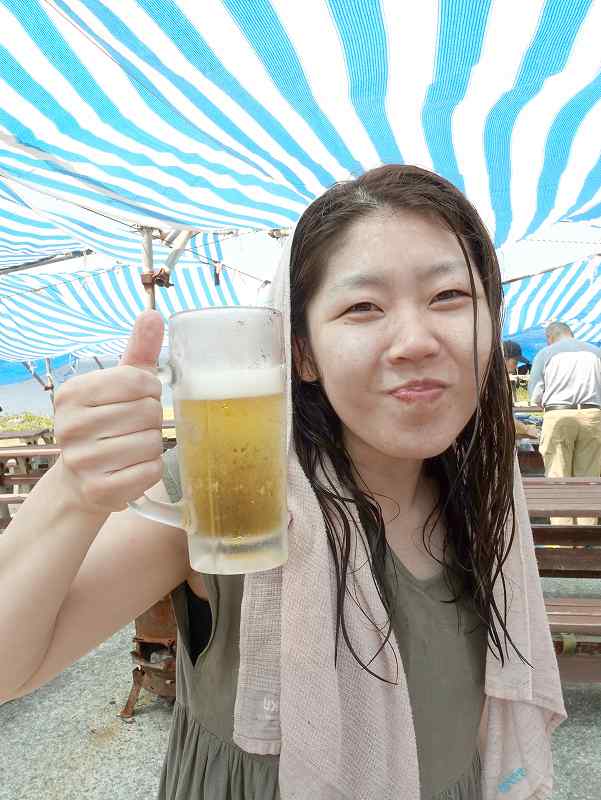 生ビール@初島ダイビングツアー
