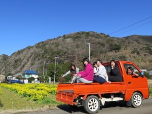 菜の花畑にて。